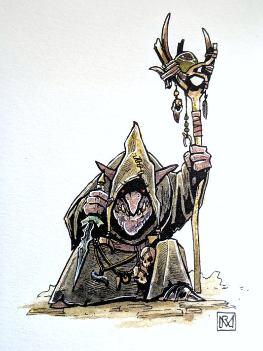 Goblin Shaman - A6/4x6" Colour print