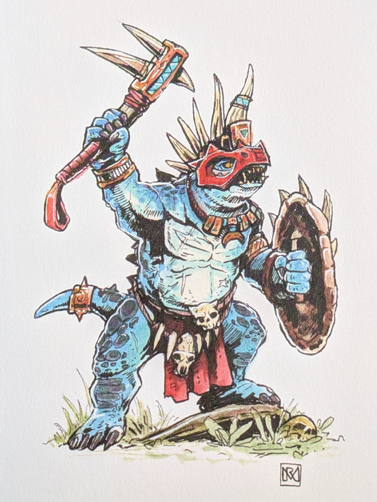 Lizard Warrior - A6/4x6" Colour print