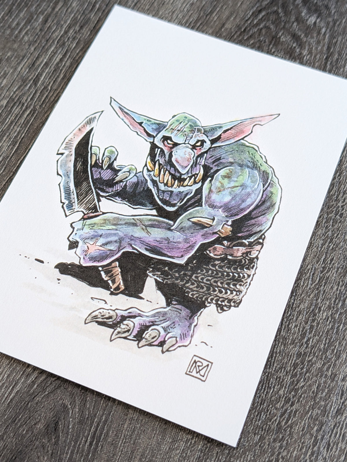 Cave Goblin - A6/4x6" Colour print