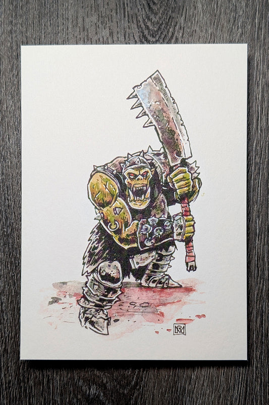 Cleaver Orc - A6/4x6" Colour print