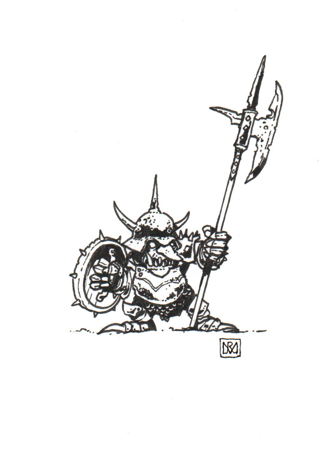 L'il Goblin - A6/4x6" Black and White print