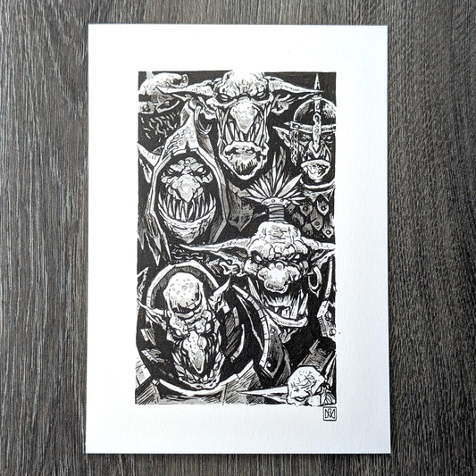 A glut of goblins - A5/6x8" print