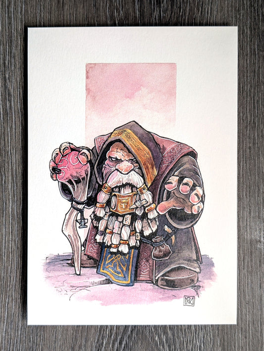 Dwarven Shaman - A5/6x8" print
