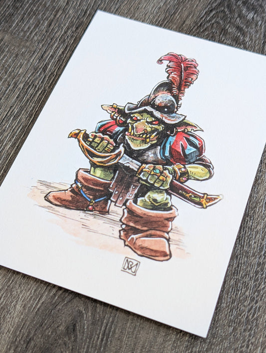 Bucaneer Goblin - A6/4x6" Colour print