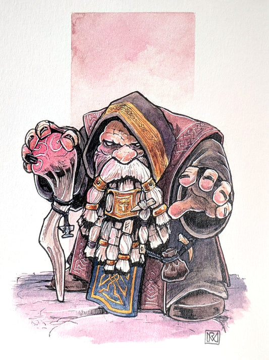 Dwarven Shaman - A5/6x8" print