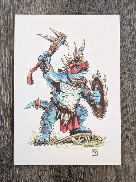Lizard Warrior - A6/4x6" Colour print