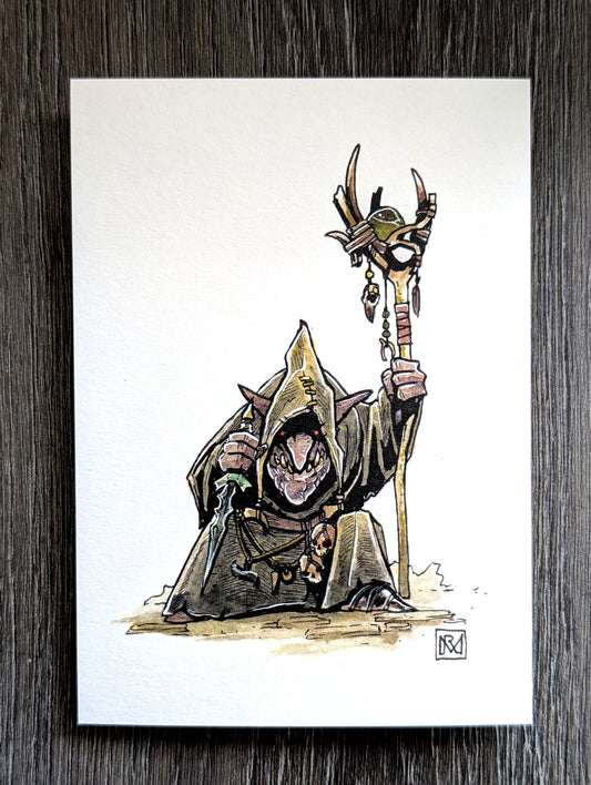 Goblin Shaman - A6/4x6" Colour print