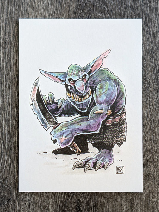 Cave Goblin - A6/4x6" Colour print