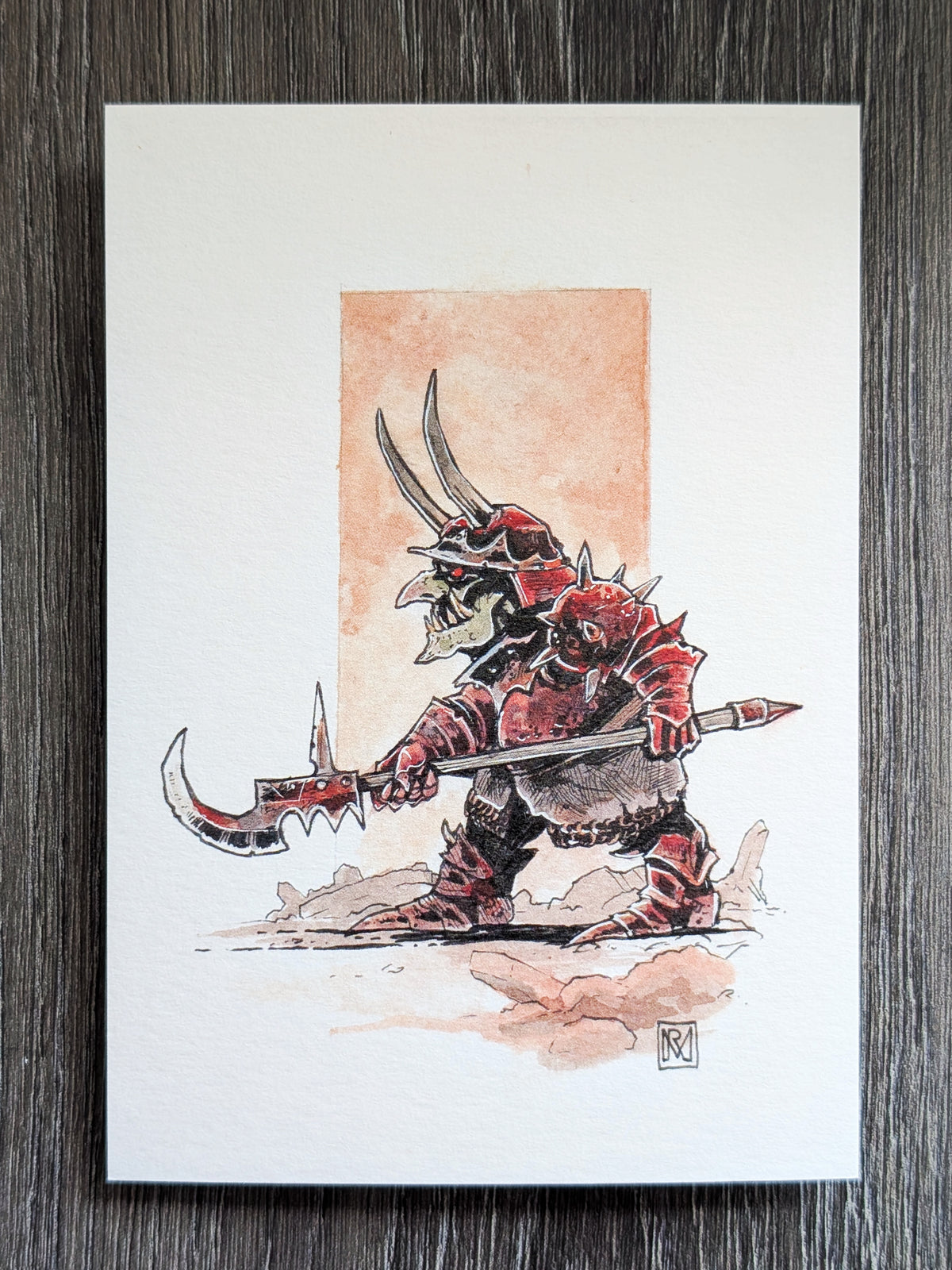 Horned Goblin - A6/4x6" Colour print